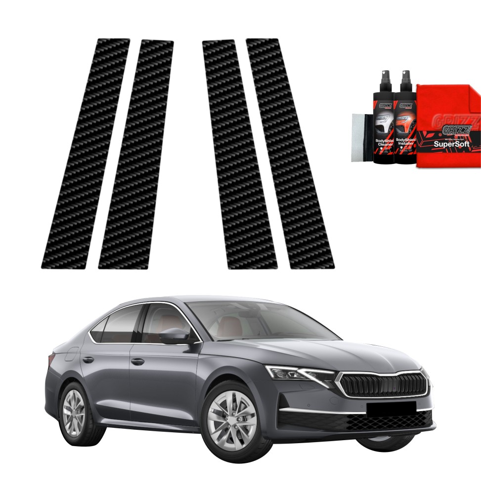 4w1 Folia karbonowa na słupki do Skoda Octavia 4 Hatchback Facelifting (2024-2026)