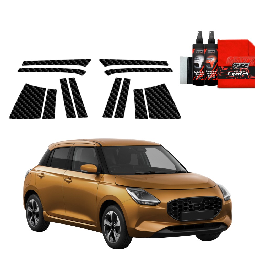 12w1 Folia karbonowa na słupki do Suzuki Swift (2024-2026)