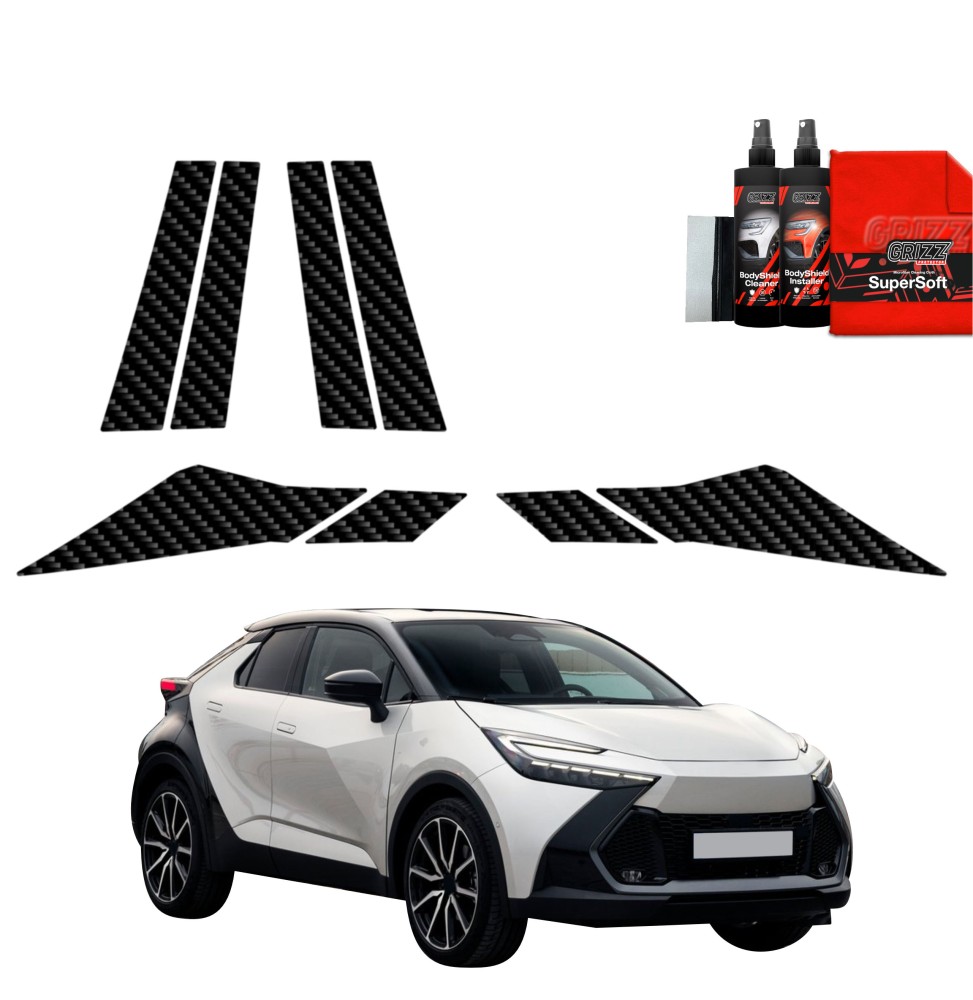 8w1 Folia karbonowa na słupki do Toyota C-HR (2023-2026)