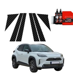 6w1 Folia karbonowa na słupki do Toyota Yaris...