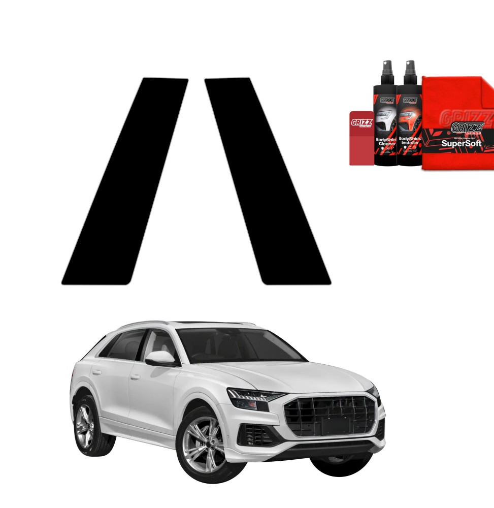2w1 Czarna folia na słupki do Audi Q8 (2018-2026)