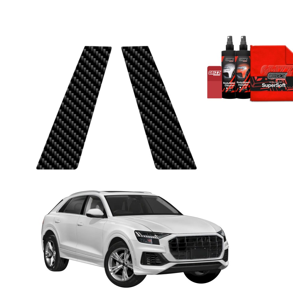 2w1 Folia karbonowa na słupki do Audi Q8 (2018-2026)