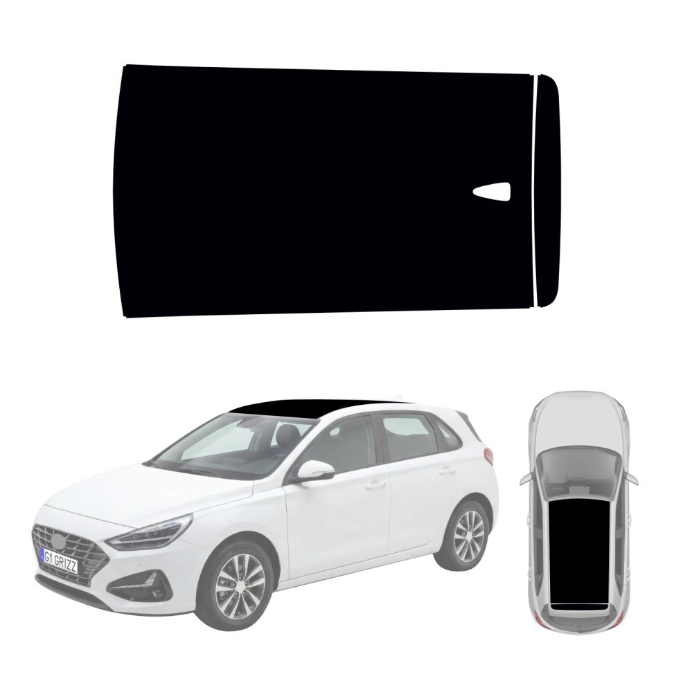 Folia PPF do zmiany koloru dachu Hyundai i30 (2020-2026) GRIZZ Czarna