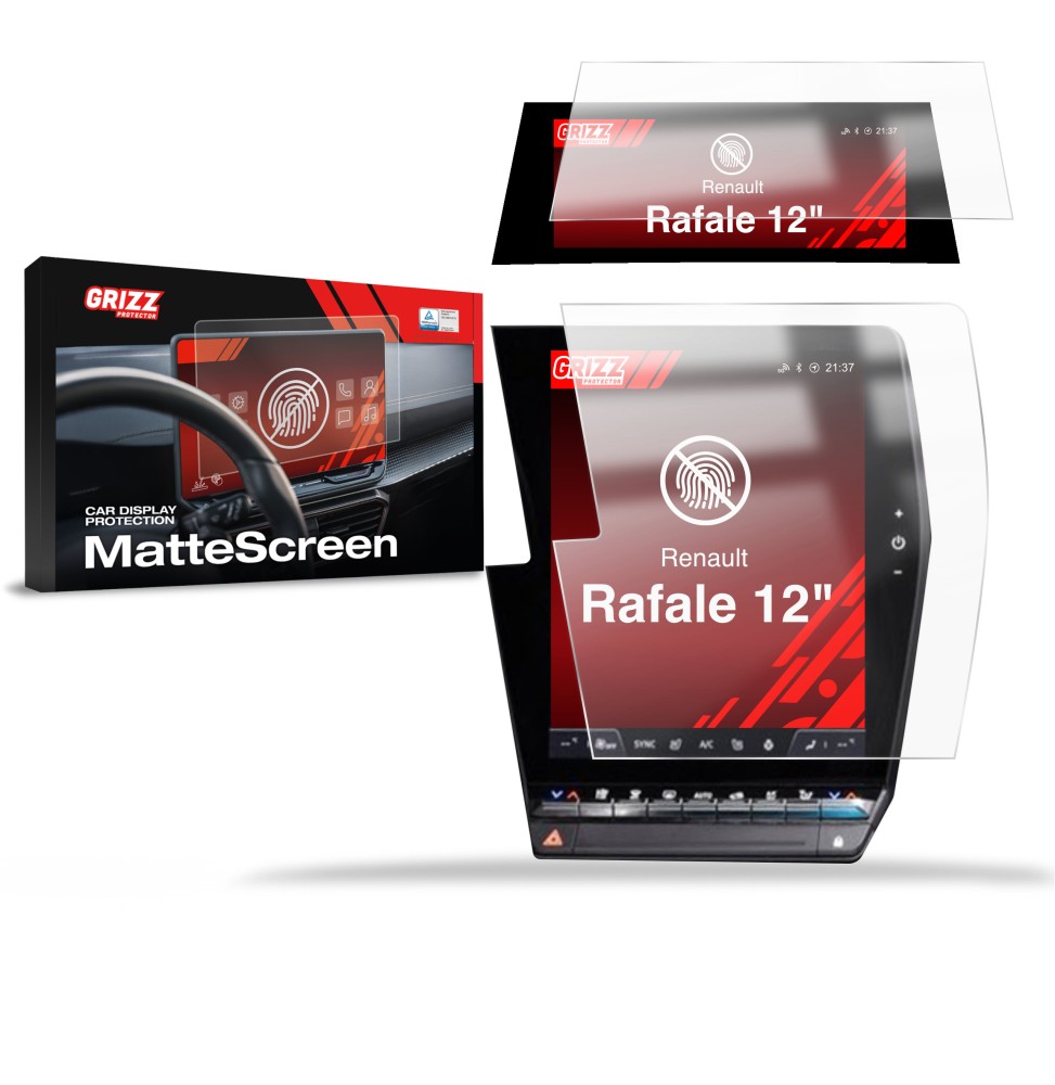 Folia antyodciskowa na ekran Renault Rafale 12" (2024-2026) matowa Grizz 2w1