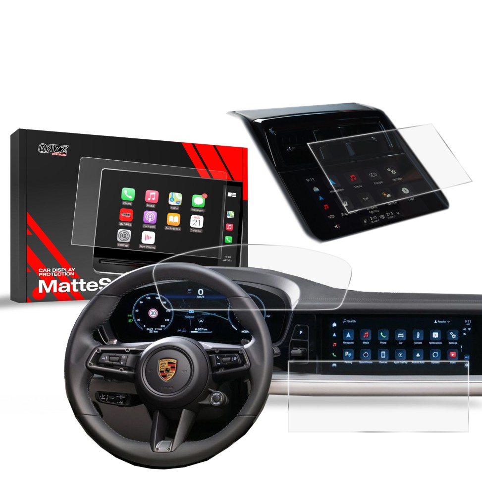 Folia antyodciskowa na ekran Porsche Panamera 3 12,3" (2024-2026) matowa Grizz 3w1