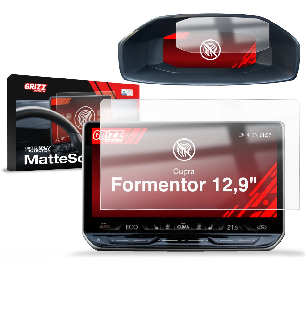 Folia antyodciskowa na ekran Cupra Formentor 12,9" (2024-2026) matowa Grizz 2w1