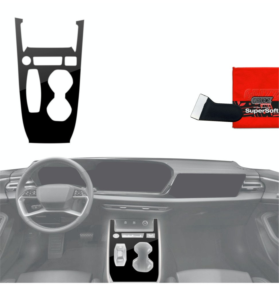 Folia do wnętrza Audi A5 B10 (2025-2026) GRIZZ Czarna Połyskująca