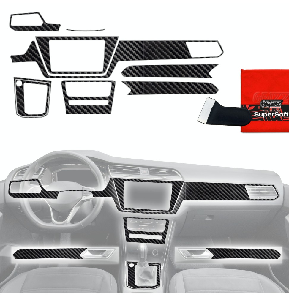 Folia do wnętrza Volkswagen Touran Highline (2025-2026) GRIZZ 9w1 Karbonowa Połyskująca