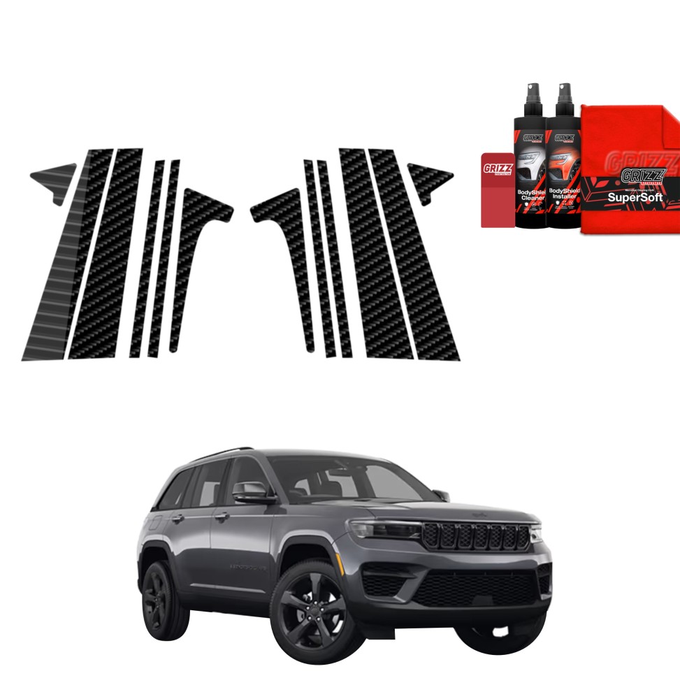 12w1 Folia karbonowa na słupki do Jeep Grand Cherokee (2025-2026)