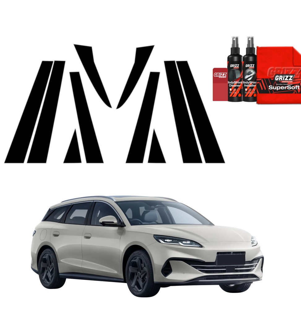 10w1 Czarna folia na słupki do BYD Seal 06 Dm-i Touring (2025-2026)