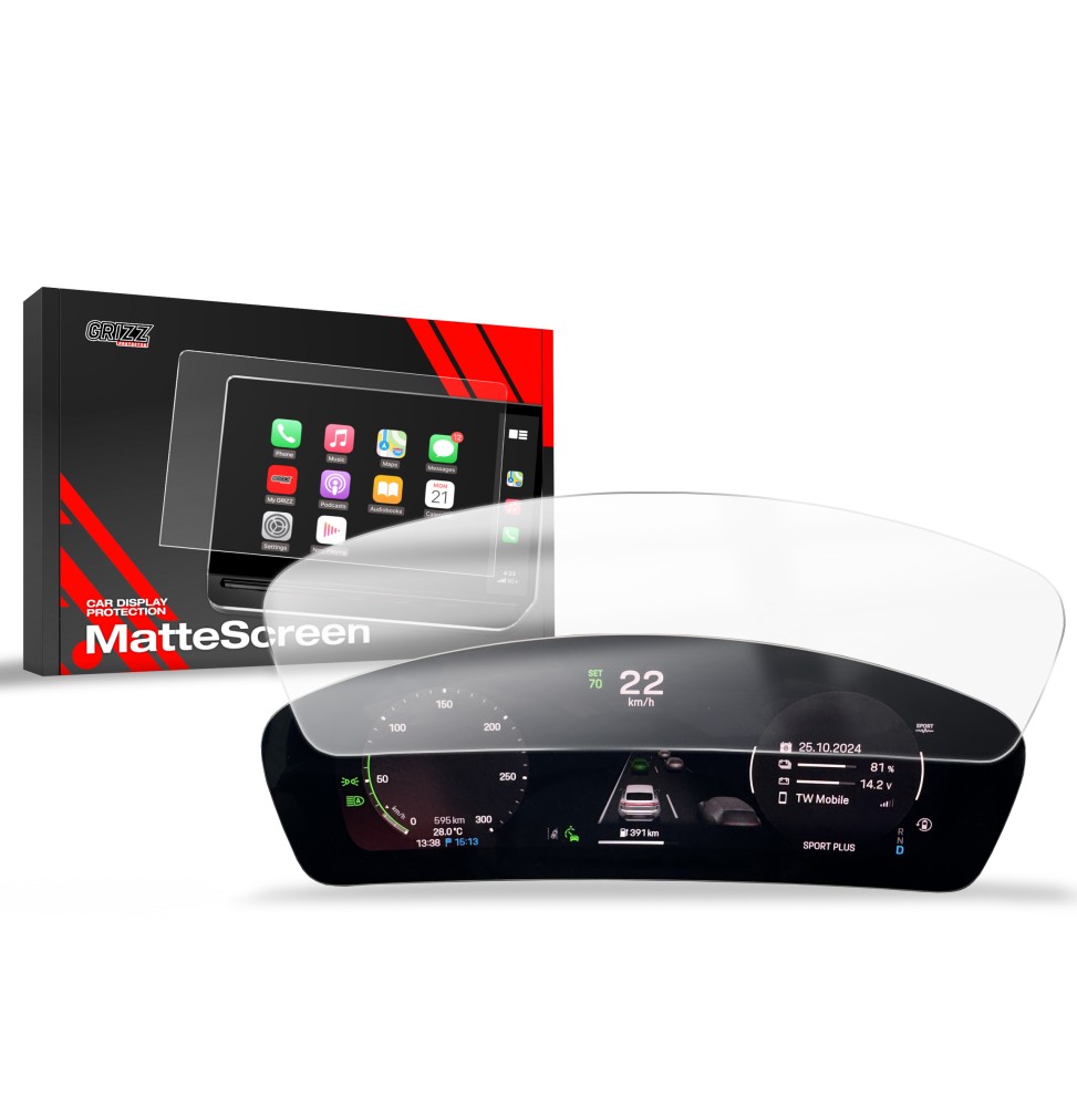 Folia antyodciskowa na ekran Porsche Macan 4 Virtual Cockpit (2025-2026) matowa Grizz
