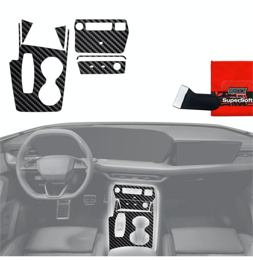 Folia do wnętrza Audi Q5 (2025-2026) GRIZZ 6w1 Karbonowa Połyskująca