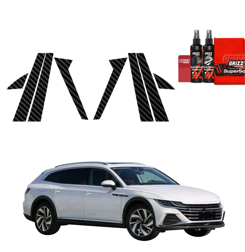 8w1 Folia karbonowa na słupki do Volkswagen Arteon Shooting Brake (2019-2025)
