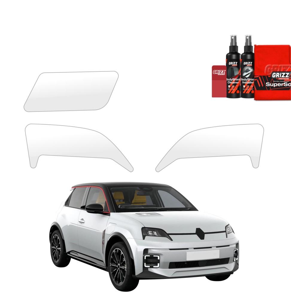 3w1 Folia ochronna na lampy Grizz do Renault R5 (2024-2026) 