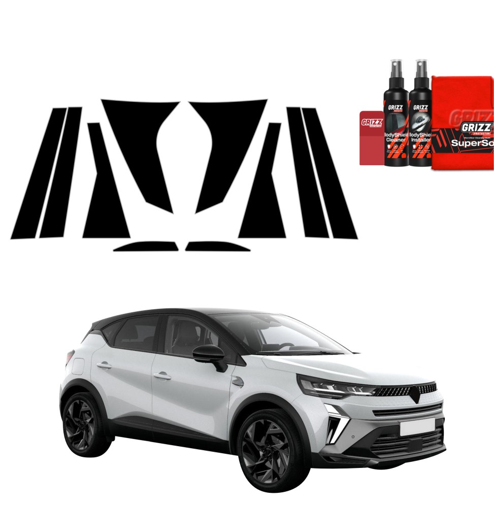 10w1 Czarna folia na słupki do Renault Captur (2024-2026)