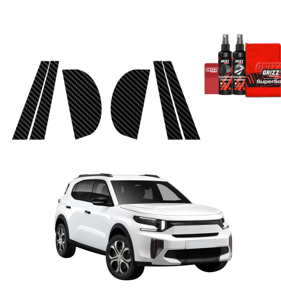 10w1 Czarna folia na słupki do Citroen C3 Aircross (2025-2026)