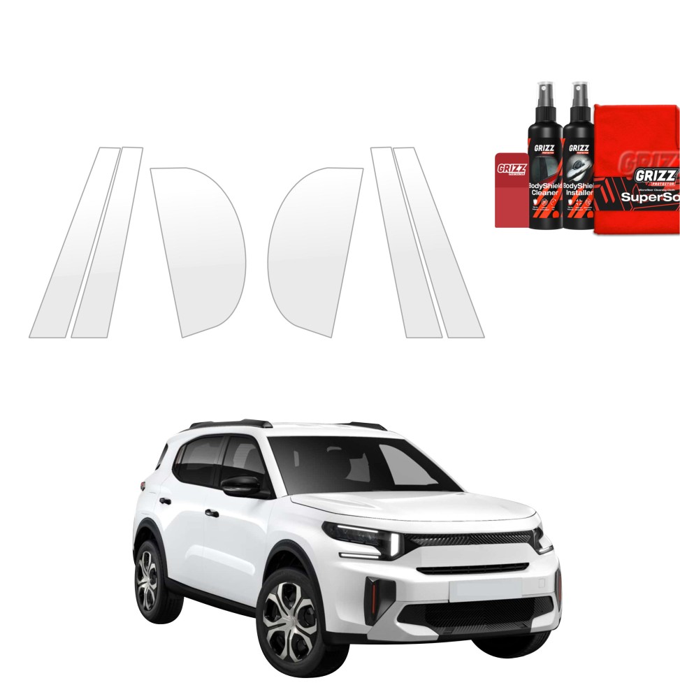 6w1 Folia ochronna na słupki Grizz do Citroen C3 Aircross (2025-2026)