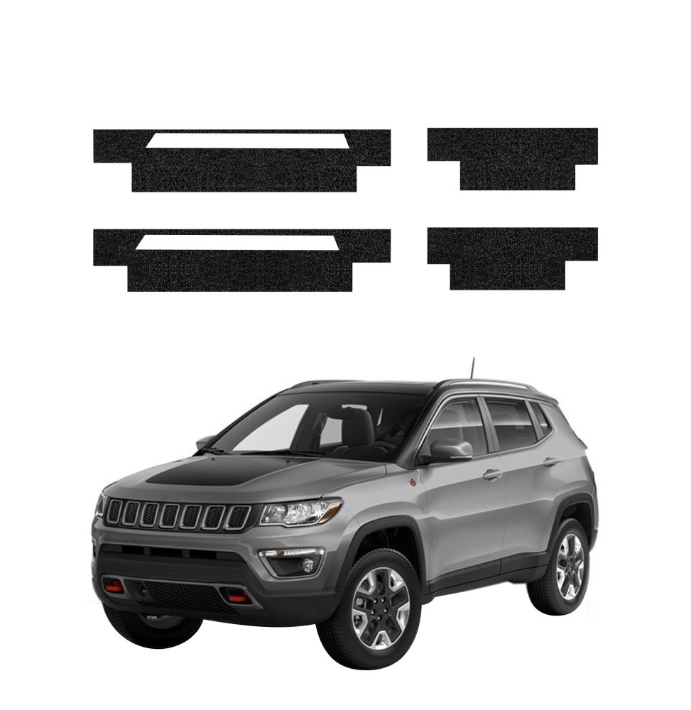 Powłoka techniczna na progi do Jeep Compass (2020-2024) GRIZZ 4w1 HeavyDuty Czarna