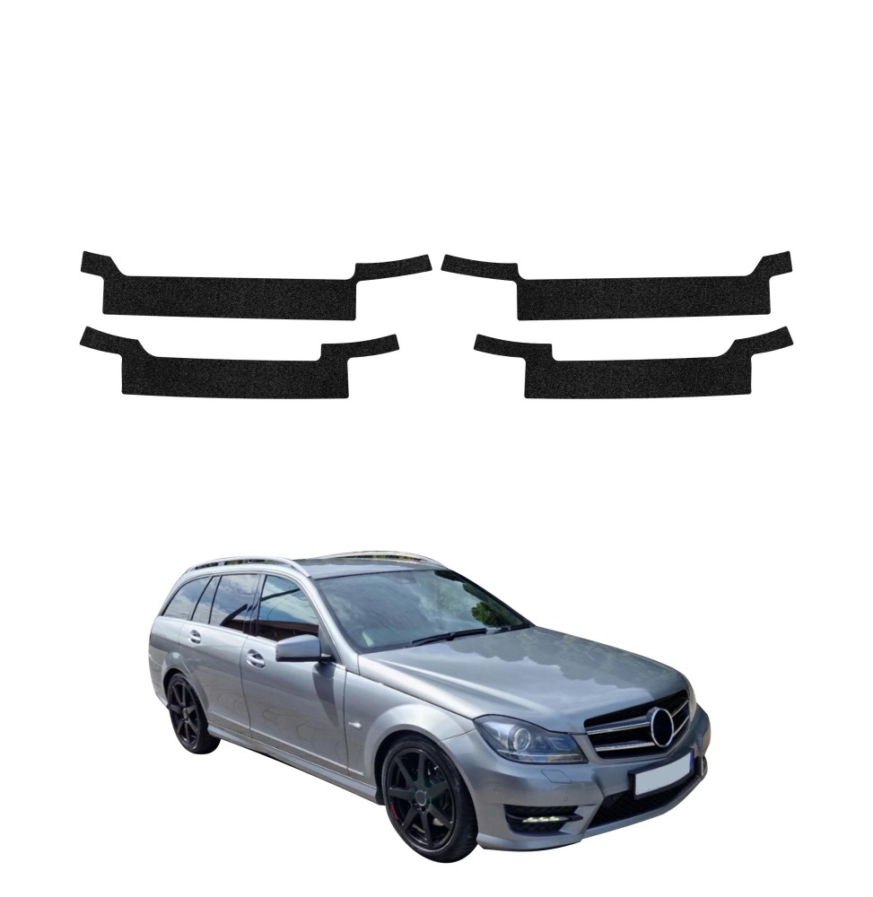 Powłoka techniczna na progi do Mercedes Benz C Klasa S204 Kombi Facelifting (2011-2014) GRIZZ 4w1 HeavyDuty Czarna
