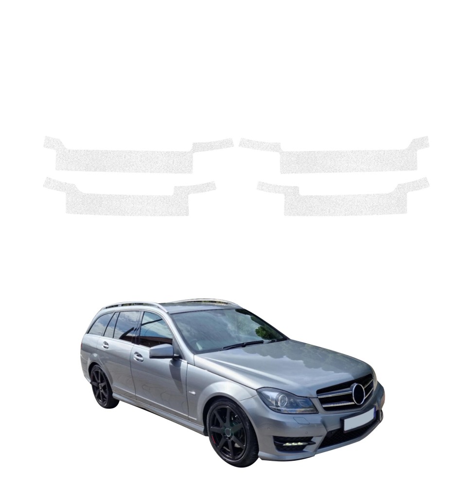 Powłoka techniczna na progi do Mercedes Benz C Klasa S204 Kombi Facelifting (2011-2014) GRIZZ 4w1 HeavyDuty Biała