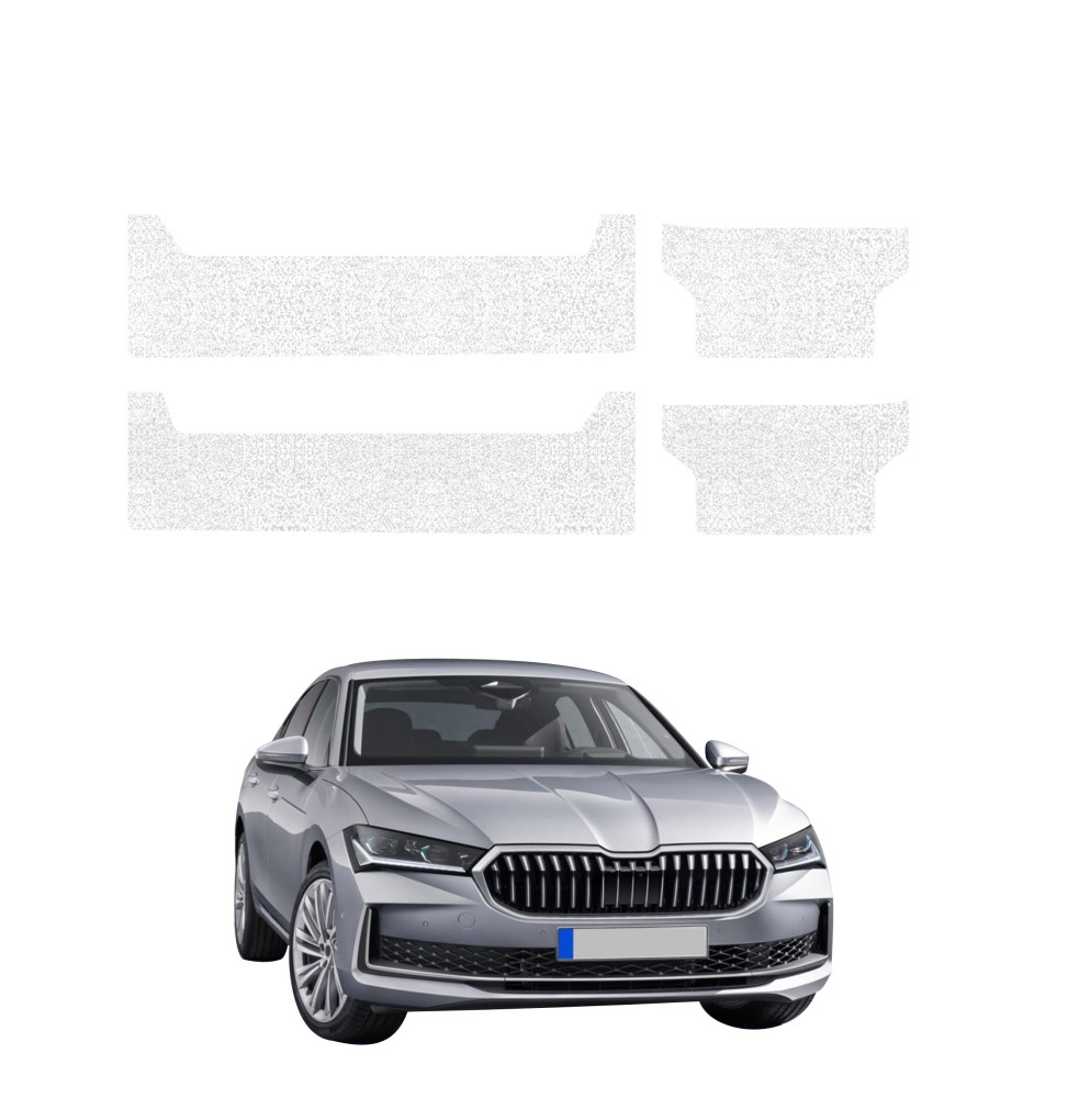 Powłoka techniczna na progi do Skoda Superb 4 Liftback (2024-2026) GRIZZ 4w1 HeavyDuty Biała