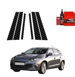 6w1 Folia karbonowa na słupki do Renault Megane...