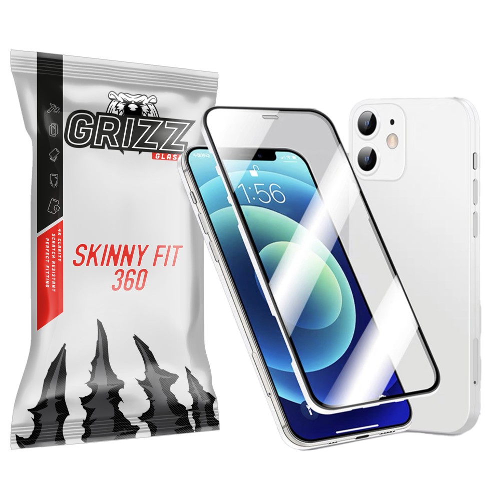 GrizzGlass SkinnyFit360 do Apple iPhone 12 Białe