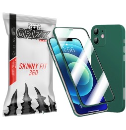 GrizzGlass SkinnyFit360 do Apple iPhone 12 Mini Ciemnozielone