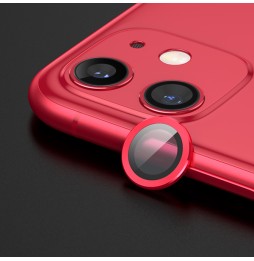 Szkło na aparat z ramką Grizz do Apple iPhone 11 Red