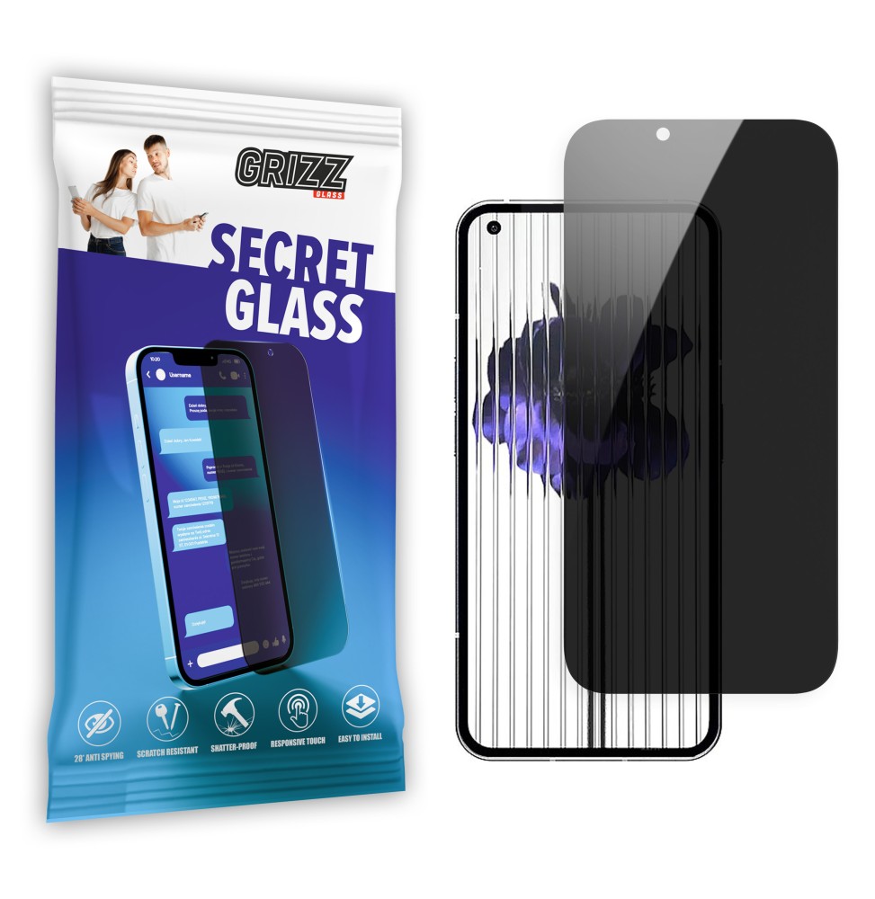 Sekretne szkło hybrydowe do Nothing Phone 1 prywatyzujące Grizz SecretGlass