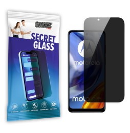 Sekretne szkło hybrydowe do Motorola Moto E32s prywatyzujące Grizz SecretGlass