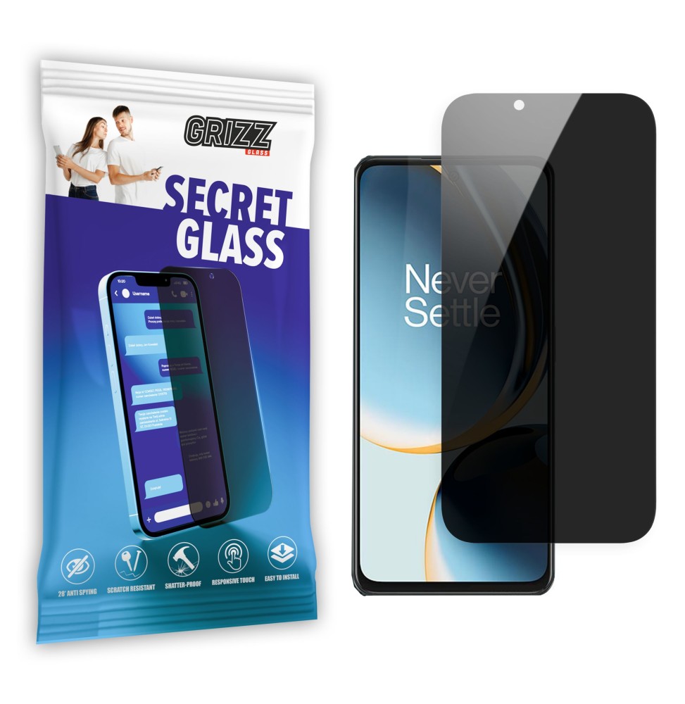 Sekretne szkło hybrydowe do OnePlus Nord N30 prywatyzujące Grizz SecretGlass