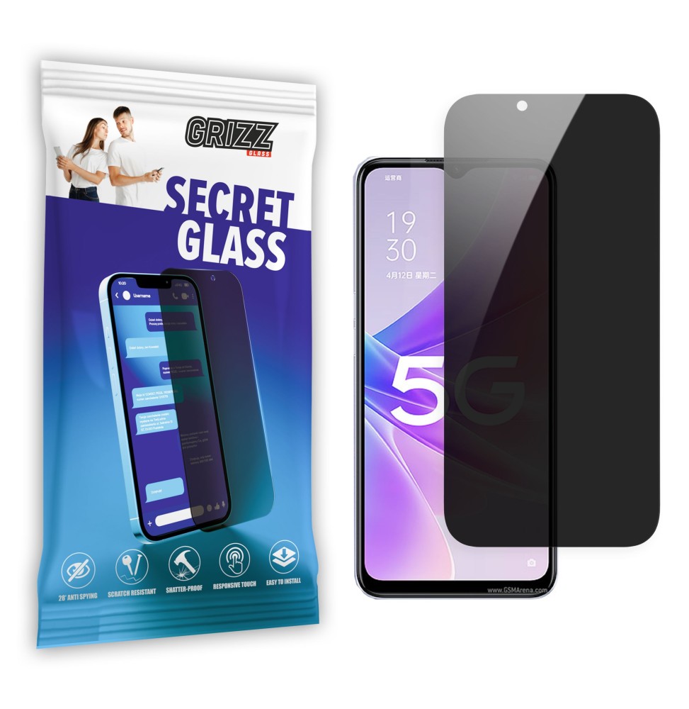 Sekretne szkło hybrydowe do Oppo A57 5G prywatyzujące Grizz SecretGlass