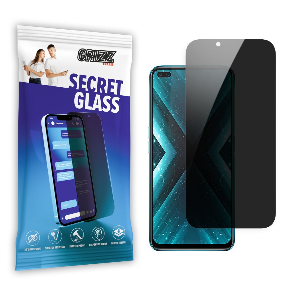 Sekretne szkło hybrydowe do Realme X3 5G prywatyzujące Grizz SecretGlass