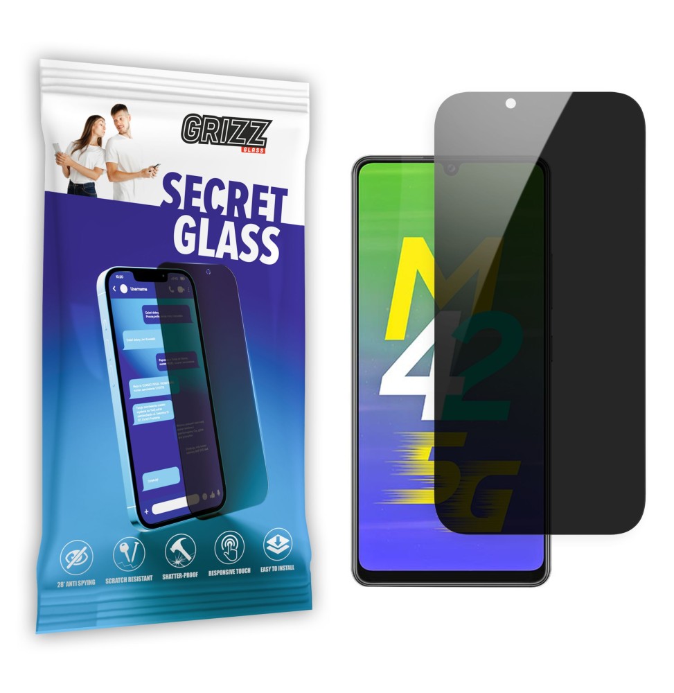 Sekretne szkło hybrydowe do Samsung Galaxy M42 5G prywatyzujące Grizz SecretGlass