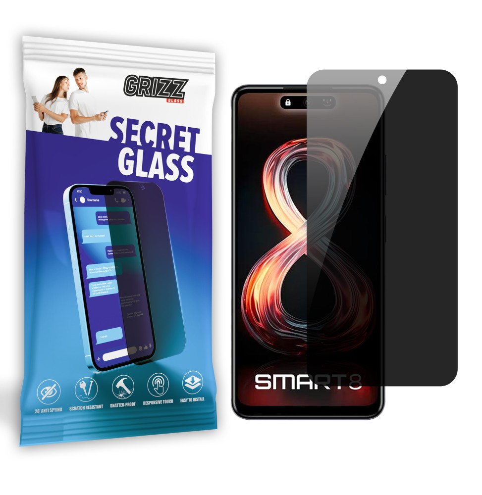 Sekretne szkło hybrydowe do Infinix Smart 8 Pro  prywatyzujące Grizz SecretGlass