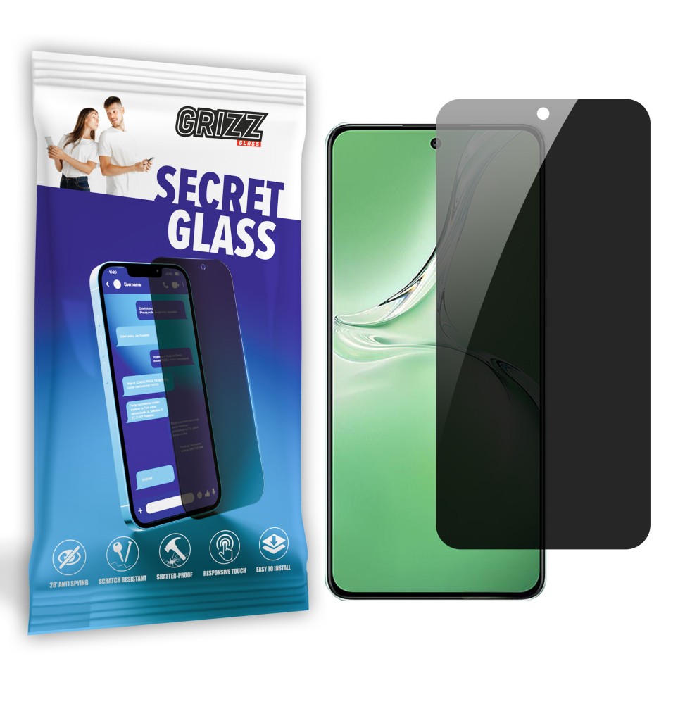 Sekretne szkło hybrydowe do Oppo K12 prywatyzujące Grizz SecretGlass