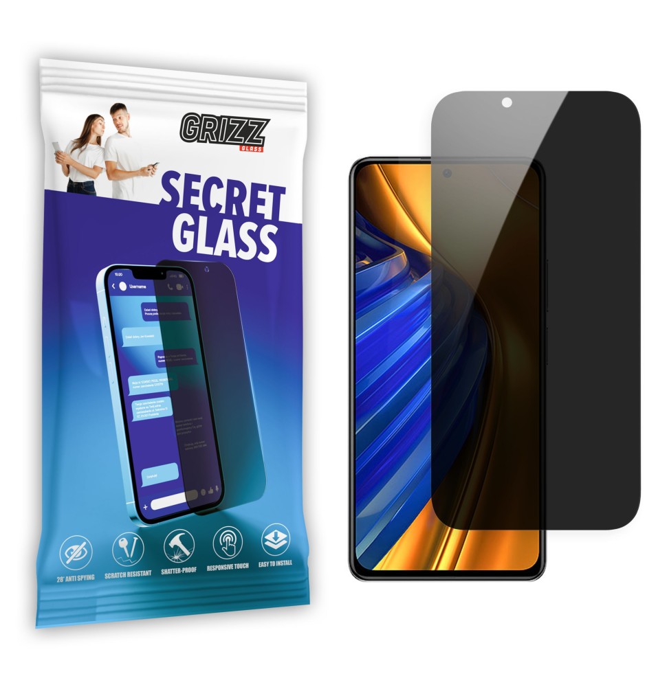 Sekretne szkło hybrydowe do Xiaomi POCO F4 GT prywatyzujące Grizz SecretGlass