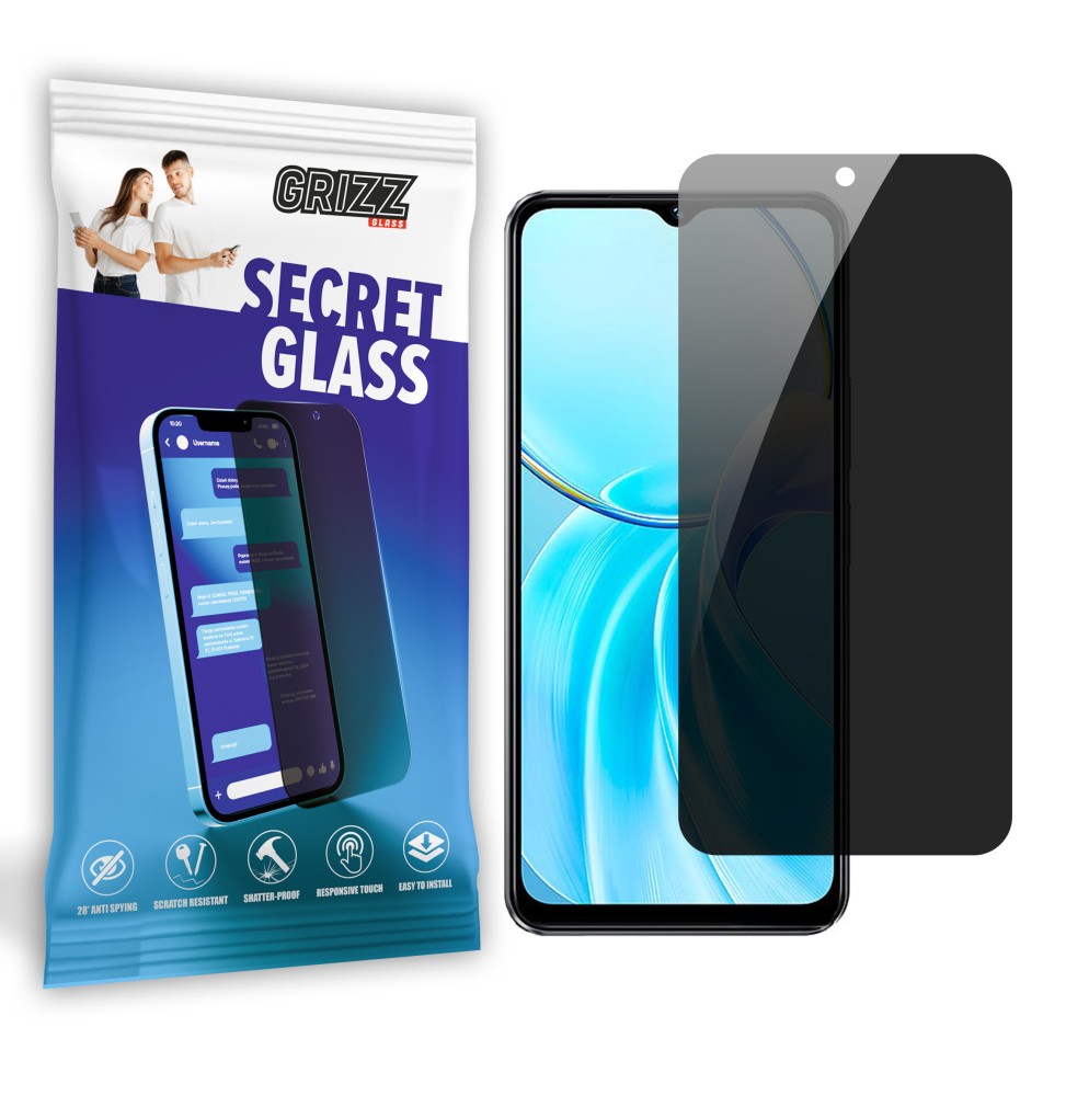 Sekretne szkło hybrydowe do Vivo T3 Lite prywatyzujące Grizz SecretGlass