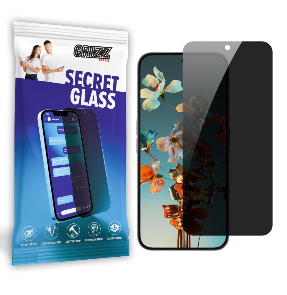 Sekretne szkło hybrydowe do Nothing Phone 2A Plus prywatyzujące Grizz SecretGlass