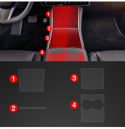 4w1 Grizz folia ochronna do wnętrza Tesla Model Y (2020-2024) Matowa PianoSkin