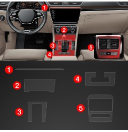 5w1 Grizz folia ochronna do wnętrza Skoda Superb 3 (2015-2024) Matowa PianoSkin