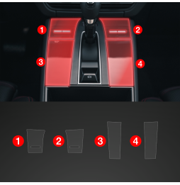 4w1 Grizz folia ochronna do wnętrza Porsche Macan T (2021-2024) Matowa PianoSkin