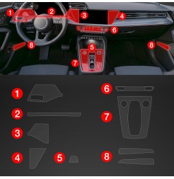 9w1 Grizz folia ochronna do wnętrza Audi A3 8Y Facelift (2024) Matowa PianoSkin