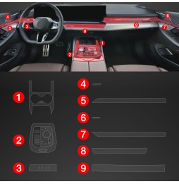 9w1 Grizz folia ochronna do wnętrza BMW 5 G60 (2023-2024) Matowa PianoSkin