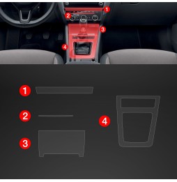 4w1 Grizz folia ochronna do wnętrza Skoda Octavia 3 (2017-2020) Błyszcząca PianoSkin