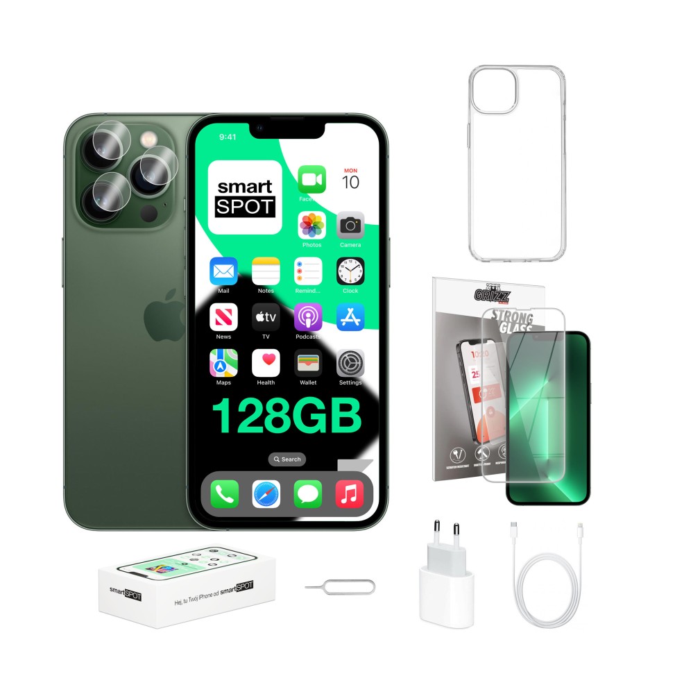 iPhone 13 Pro 128GB 100% kondycji baterii ZESTAW 7w1