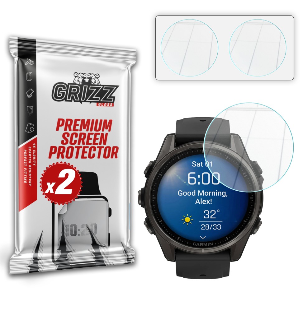 Szkło hybrydowe Grizz do Garmin Fenix 8 43mm