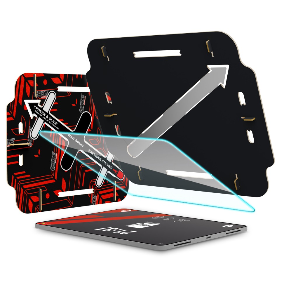 Szkło hybrydowe z aplikatorem do Apple iPad Pro 11" M4 2024 Grizz Easy