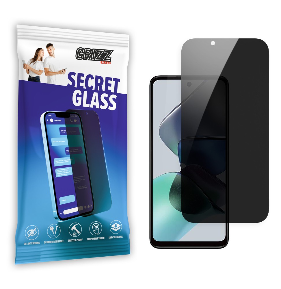 Sekretne szkło hybrydowe do Motorola Moto G23 prywatyzujące Grizz SecretGlass